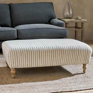 Nkuku Stripe Sanja One Size Upholstered Ottoman